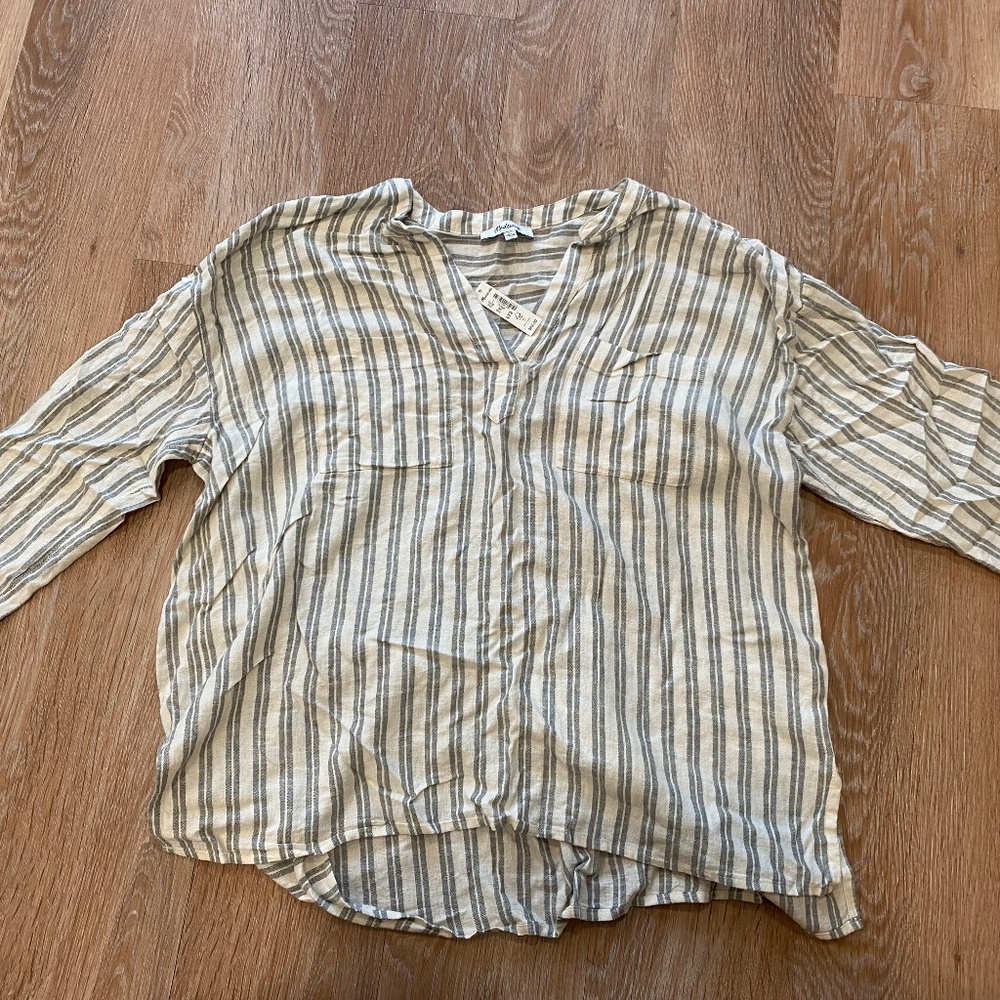 Madewell Striped Linen Oversized Shirt